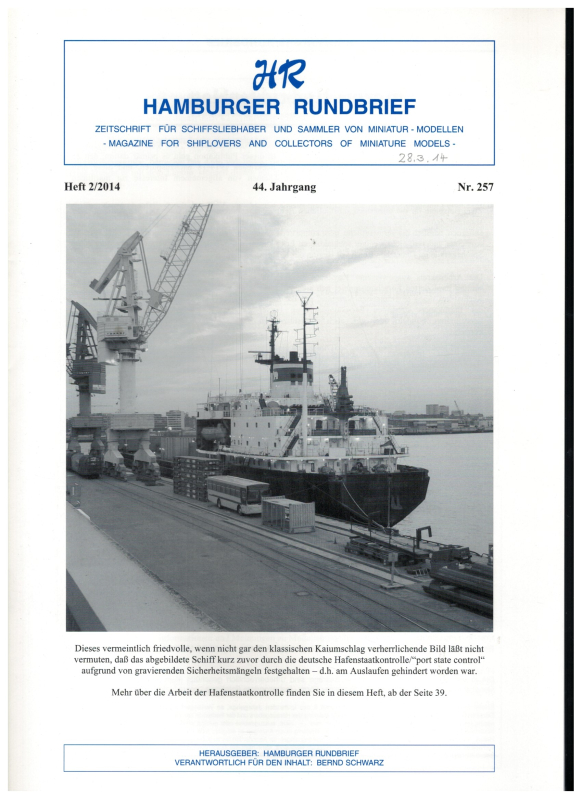 Nr. 257 Heft 2-2014  44 .Jahrgang; Hamburger Rundbrief (1 St.)